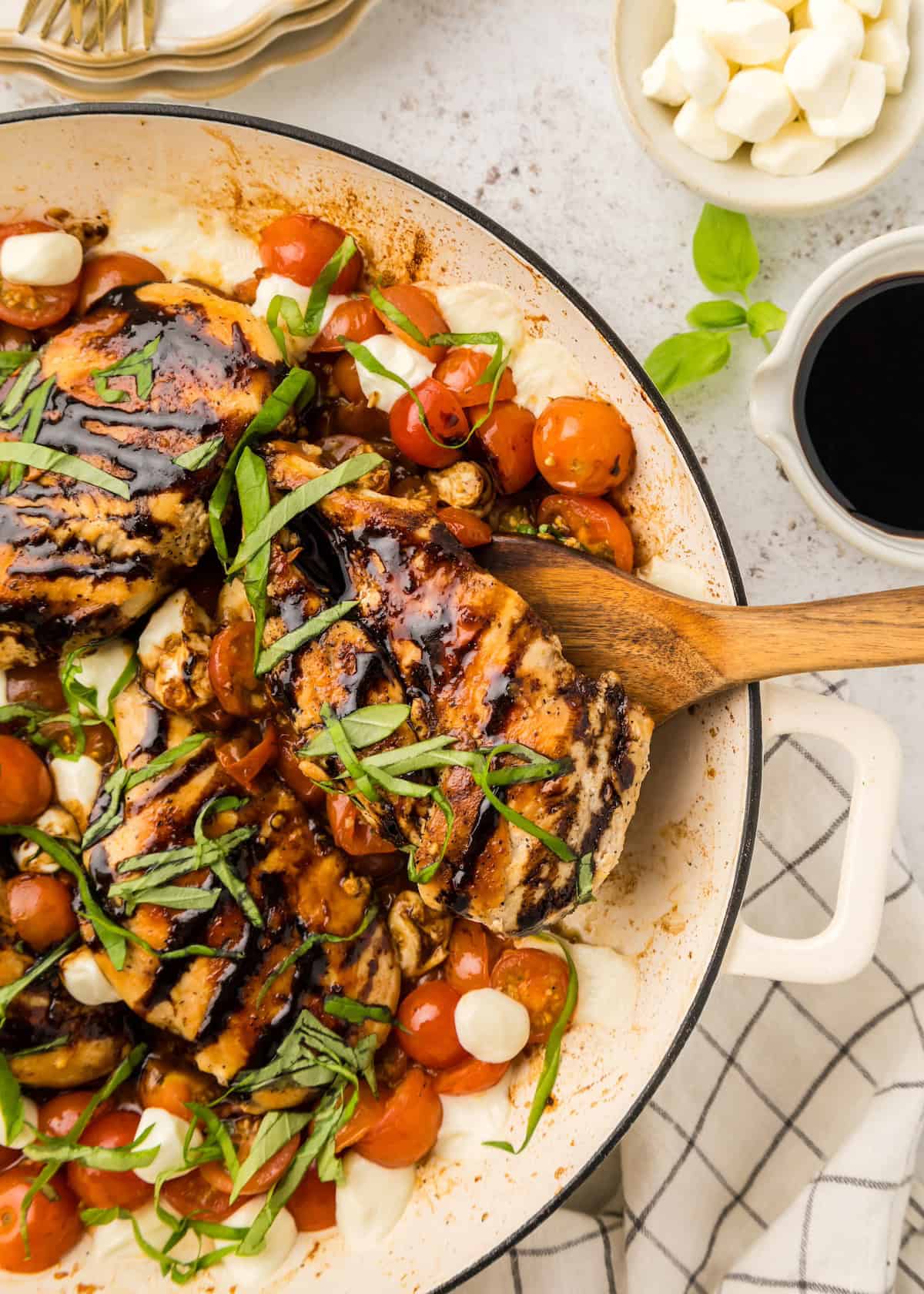 Caprese Chicken ready to be served.