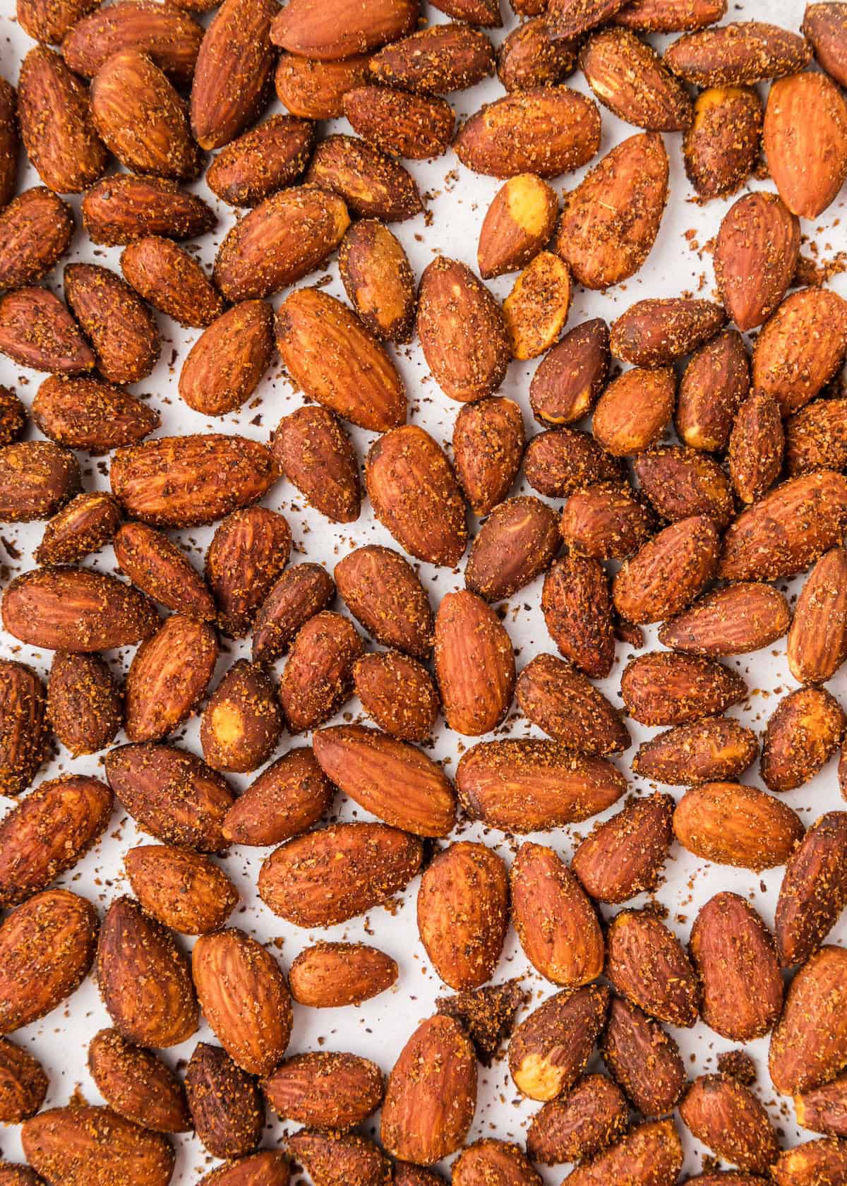 Spicy Roasted Almonds spread out.