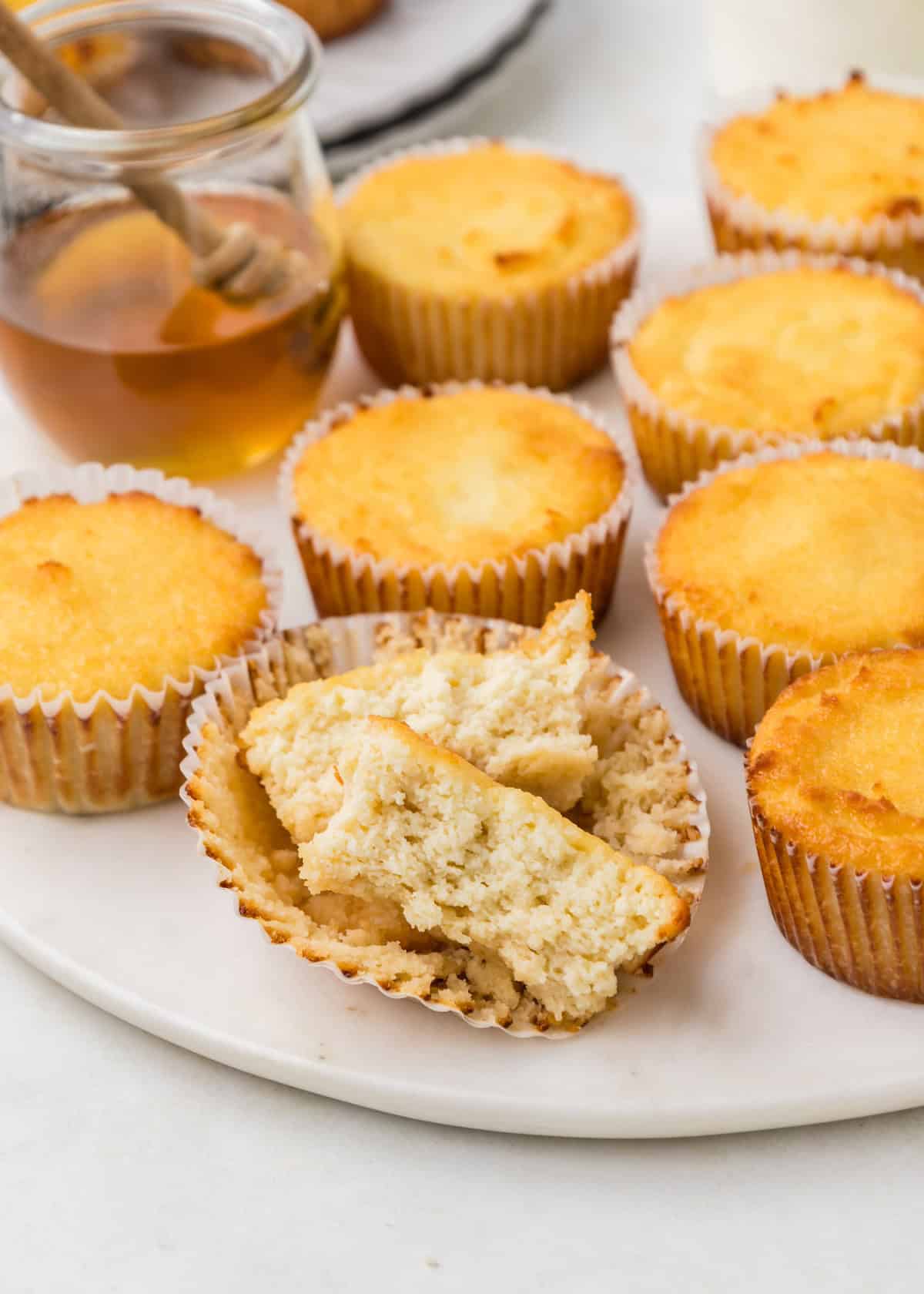inside of coconut flour muffins