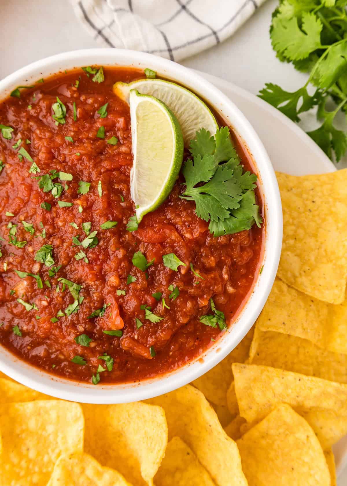 mexican salsa served with tortilla chips