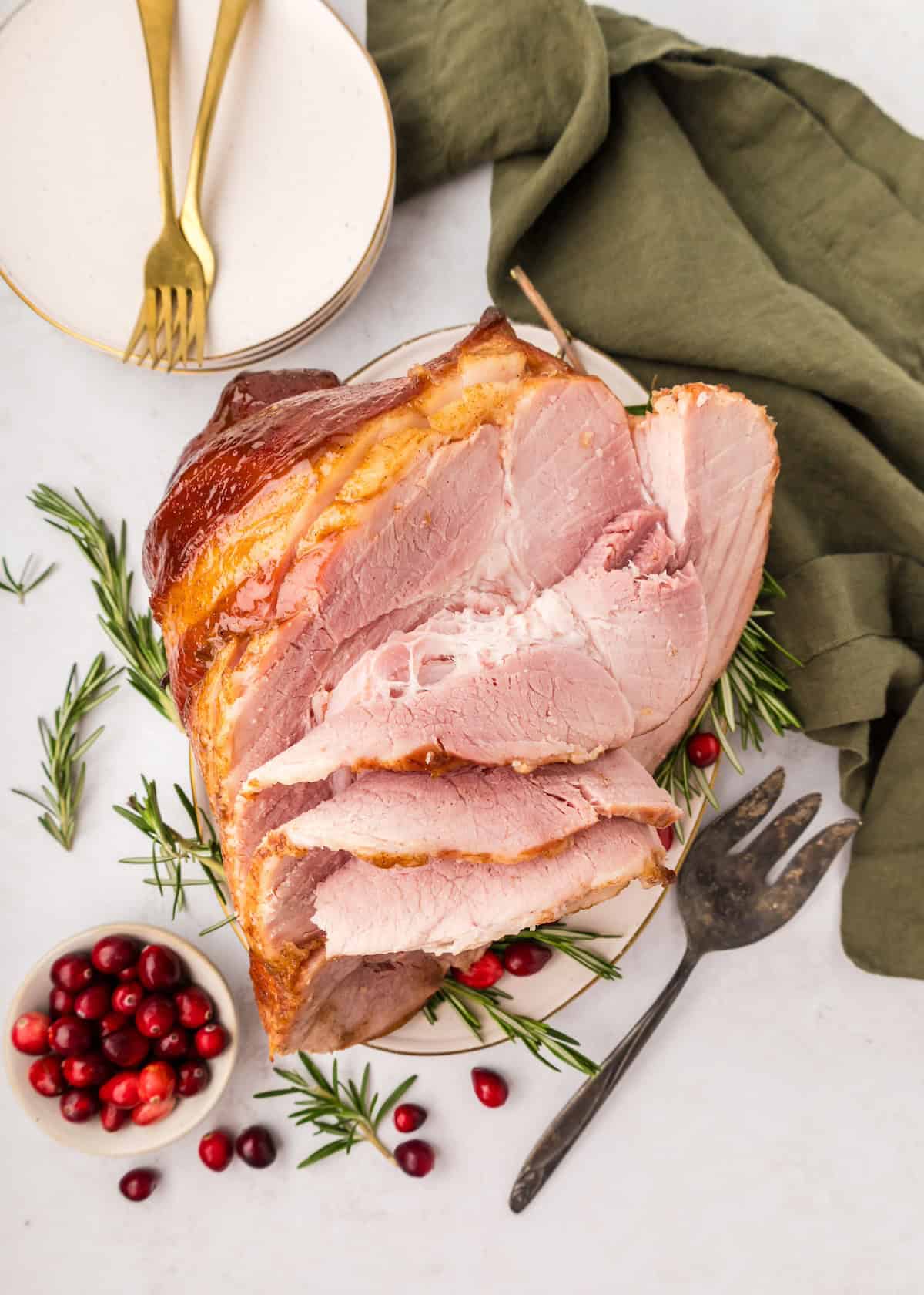 Sliced Maple Roasted Ham.