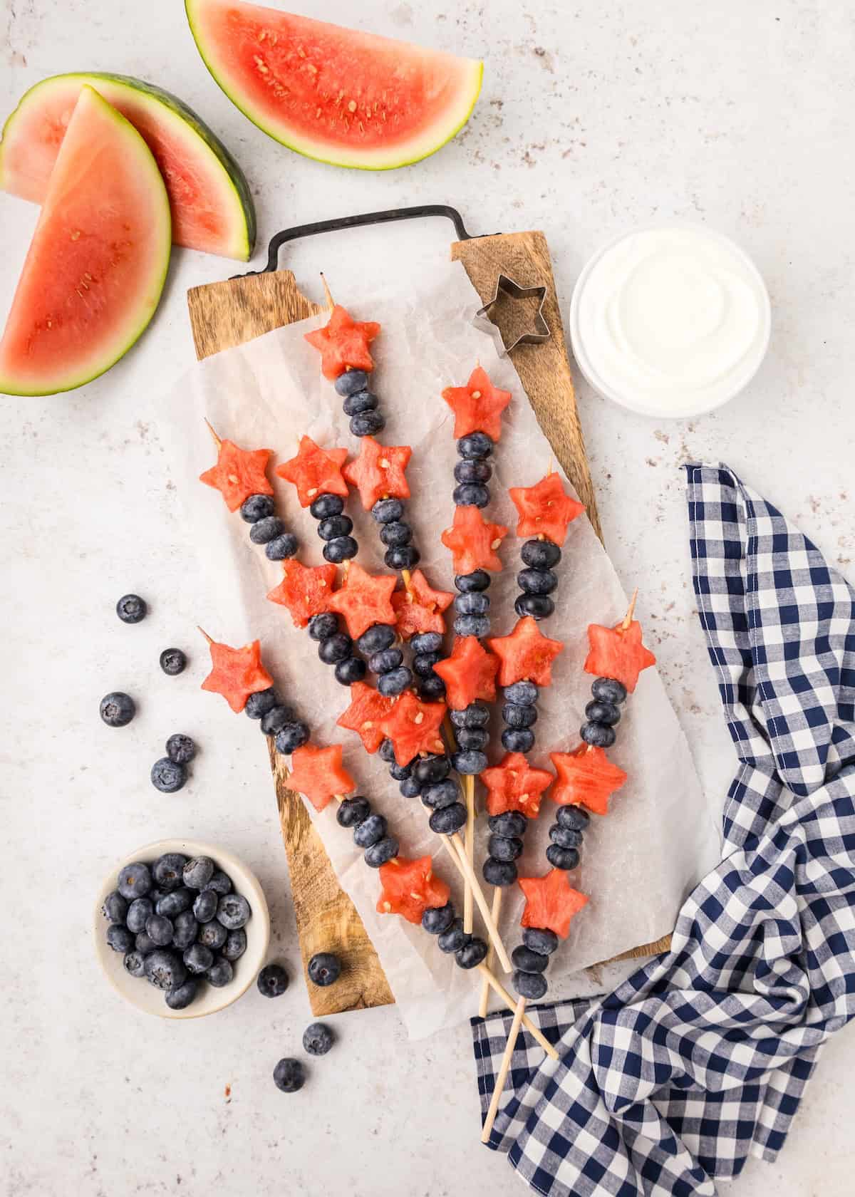 Watermelon Sparklers on a board